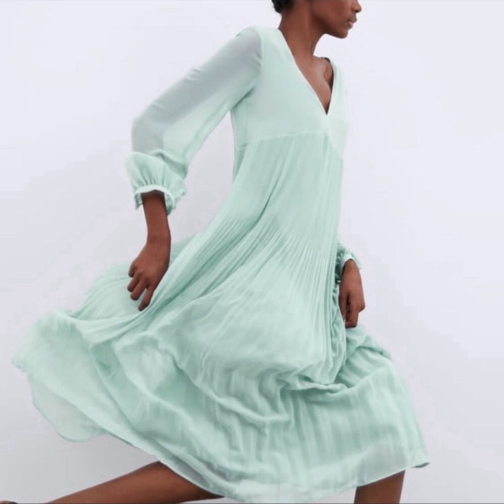Zara | Dress | Pleated Dress - Picture 4 of 12
